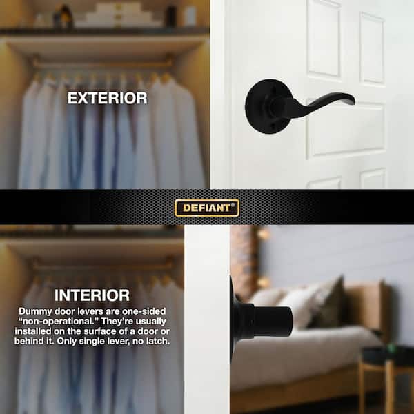 Defiant Naples Matte Black Right Handed Dummy Door Handle