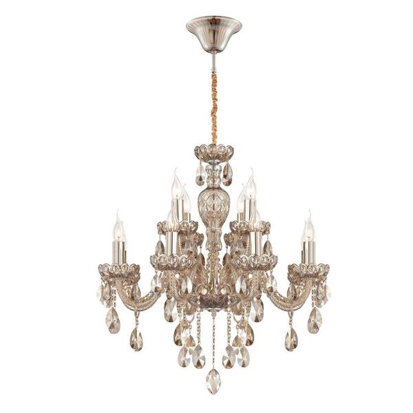 Eurofase Providence Collection 12-Light Cognac Brandy Chandelier-DISCONTINUED