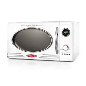 0.9 Cu. Ft. 800-Watt Retro Countertop Microwave Oven, White