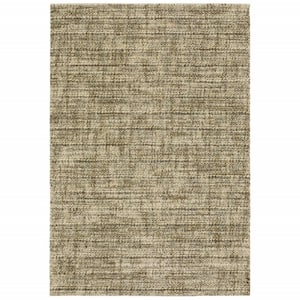 3' X 5' Beige Brown Tan And Blue Green Abstract Power Loom Stain Resistant Area Rug