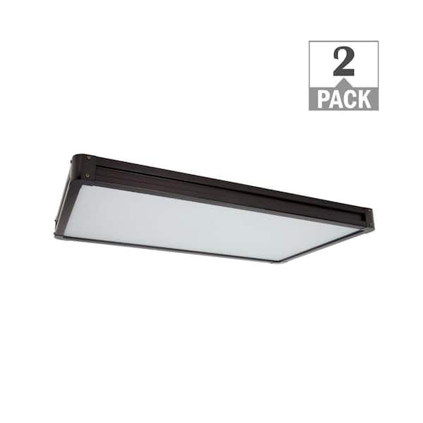 Commercial Electric 32 in. x 18 in. Matte Black Linear LED Flush Mount Ceiling Light 4000LM 58W Adjustable CCT Dimmable (2-Pack)