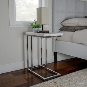 White Modern Contemporary Style C-Shaped Sofa Side Table