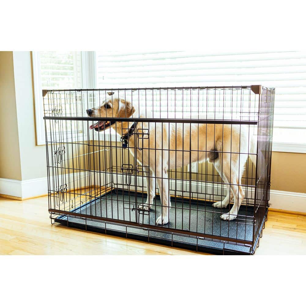 Extra Large Bronze Metal Dog Crate with Sliding Door