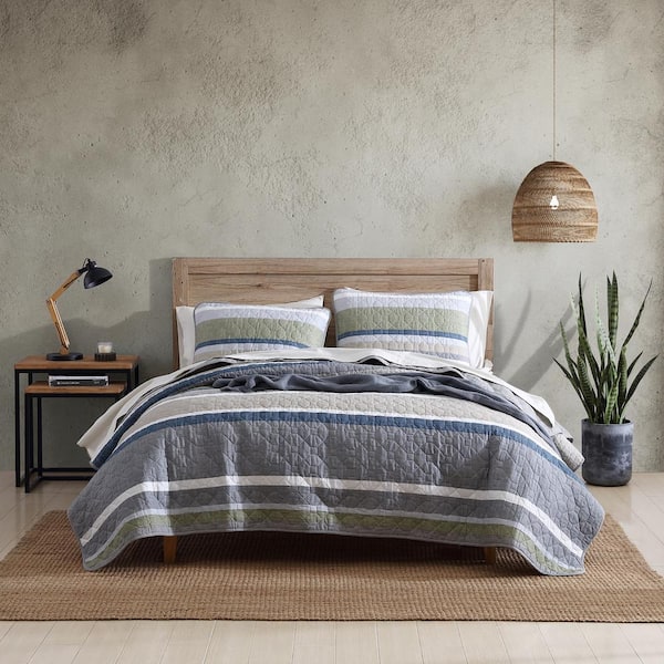Eddie Bauer Salmon Ladder 2-Piece Beige Cotton Twin Quilt Set