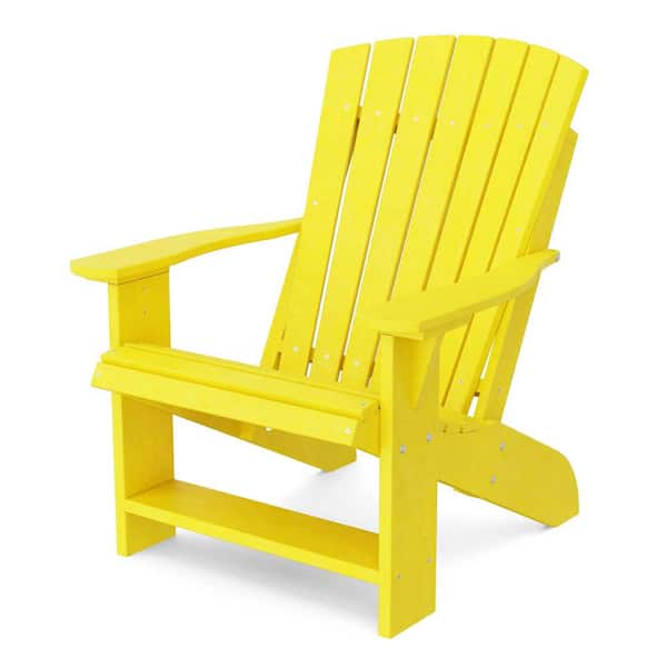 Wildridge Heritage Lemon Yellow Plastic Outdoor Adirondack Chair