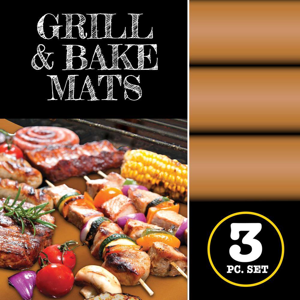 Copper Non-Stick Grill and Baking Mats Set of 3