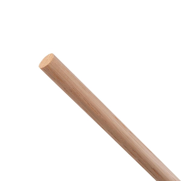 Waddell Oak Round Dowel - 36 in. x 0.625 in. - Sanded and Ready for Finishing - Versatile Wooden Rod for DIY Home Projects