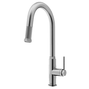 Hart Arched Single Handle Pull-Down Spout Kitchen Faucet in Stainless Steel
