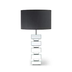 Decor 27.6 in. Silver Table Lamp with Black Lampshade