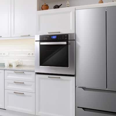 30 in. 5 cu. ft. Single Electric Wall Oven with True European Convection and Self Cleaning in Stainless Steel