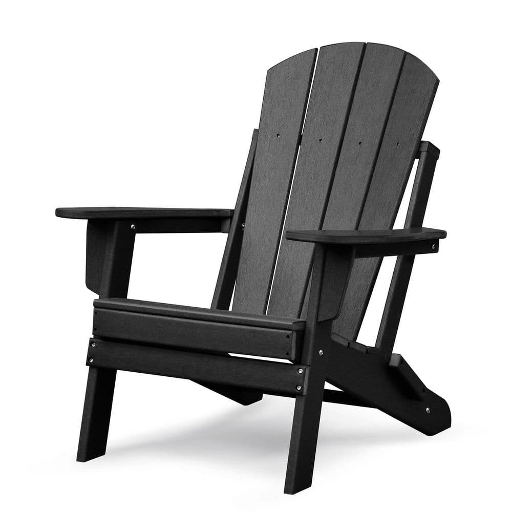 Outdoor Black HDPE Folding Adirondack Chair Set of 1 price history on PriceWatchPro
