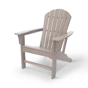 Hampton Weathered Wood Patio Plastic Adirondack Chair (2-Pack)