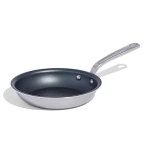 8 in. 5 Ply Stainless Steel Clad Base Professional Grade Nonstick Coating Induction Compatible Frying Pan in Graphite