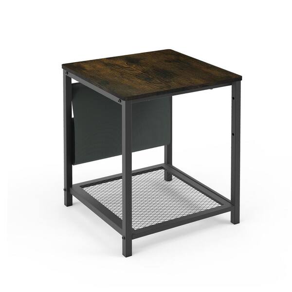 Short Square Wood Side Table, Small Square Side Table With Shelf