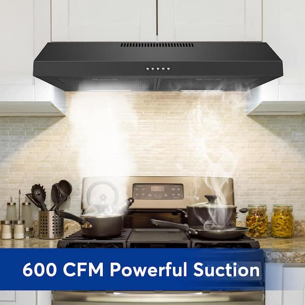 Tylza 29.5 in 600 CFM Convertible Ducted Under Cabinet Range Hood