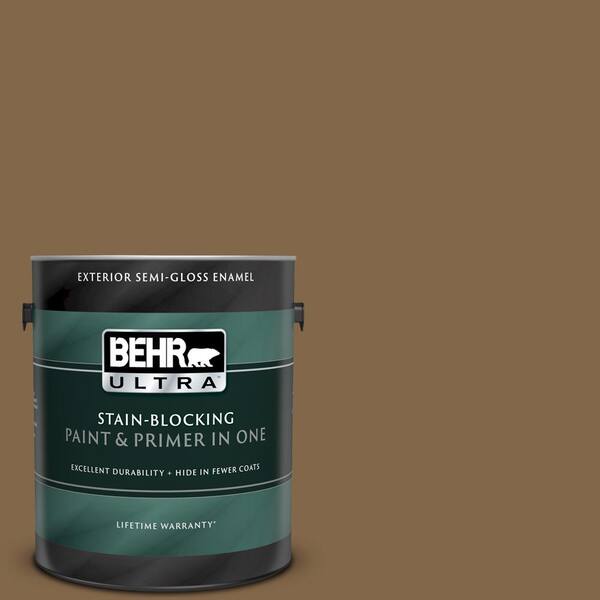 BEHR ULTRA 1 gal. #UL180-26 Bazaar Semi-Gloss Enamel Exterior Paint and Primer in One