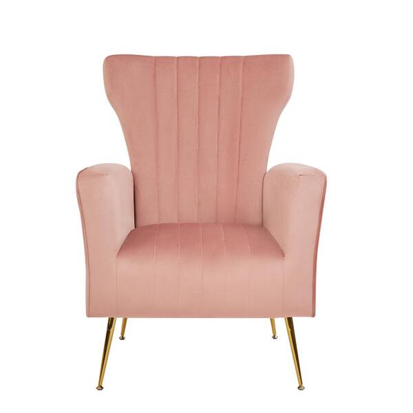 pink velvet chair with gold legs