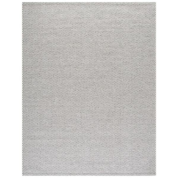 Sisal All-Weather 10 ft. x 14 ft. Gray/Ivory Ribbed Area Rug