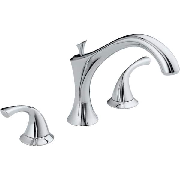 Delta Addison 2-Handle Deck-Mount Roman Tub Faucet Trim Kit Only in Chrome (Valve Not Included)