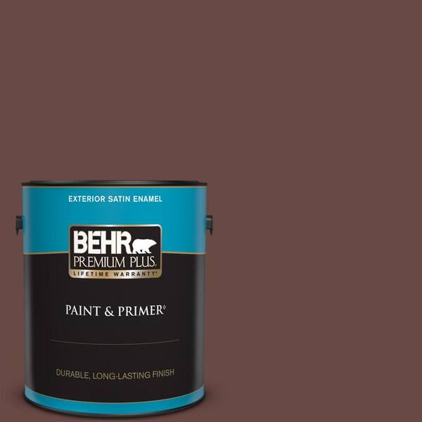 BEHR PREMIUM PLUS 1 gal. #700B-7 Wild Manzanita Satin Enamel Exterior Paint & Primer