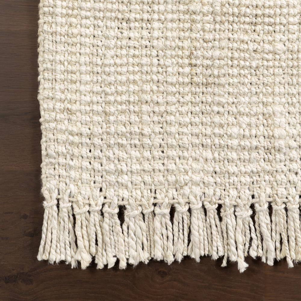 Handmade Bleach White Jute 6' x 9' Rectangular Area Rug