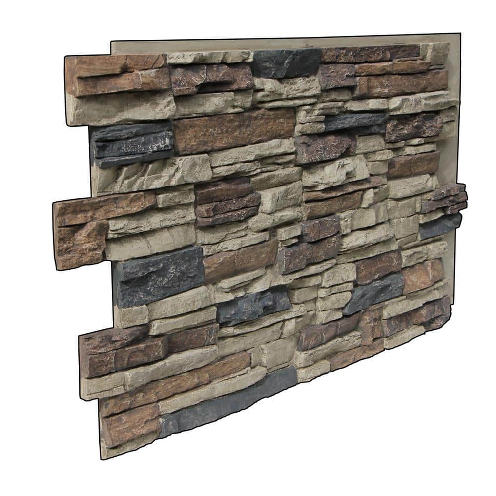 Lightning Ridge 48" x 24" Faux Stone Siding Panel in Nature Spirit