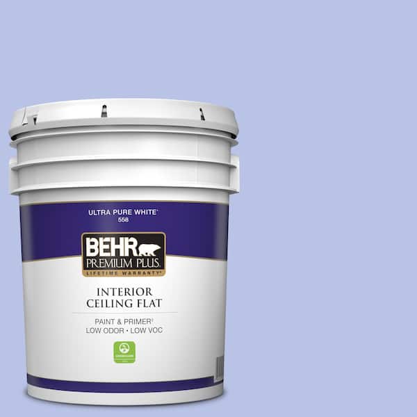 BEHR PREMIUM PLUS 5 gal. #P540-3 Canterbury Bells Ceiling Flat Interior Paint