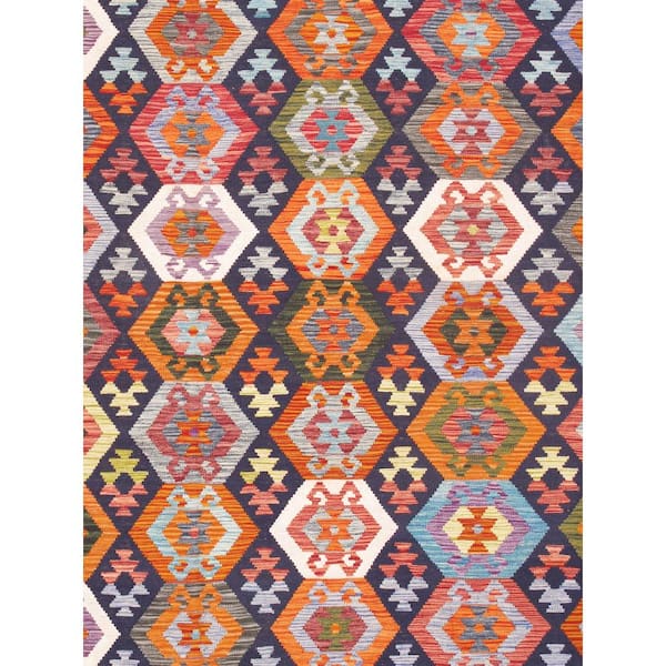 Kilim Multi 9 ft. x 11 ft. Geometric Wool Area Rug