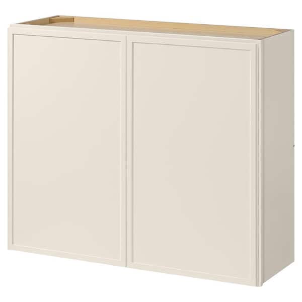 Leyton 36 in. W x 12 in. D x 30 in. H Ready to Assemble Plywood Slim Shaker Wall Kitchen Cabinet in Antique White