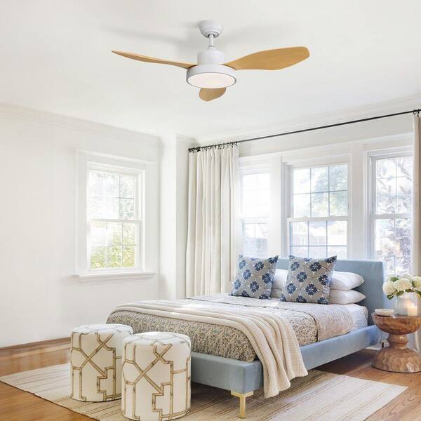 47 in. Indoor White Low Profile Modern Ceiling Fan with 22-Watt