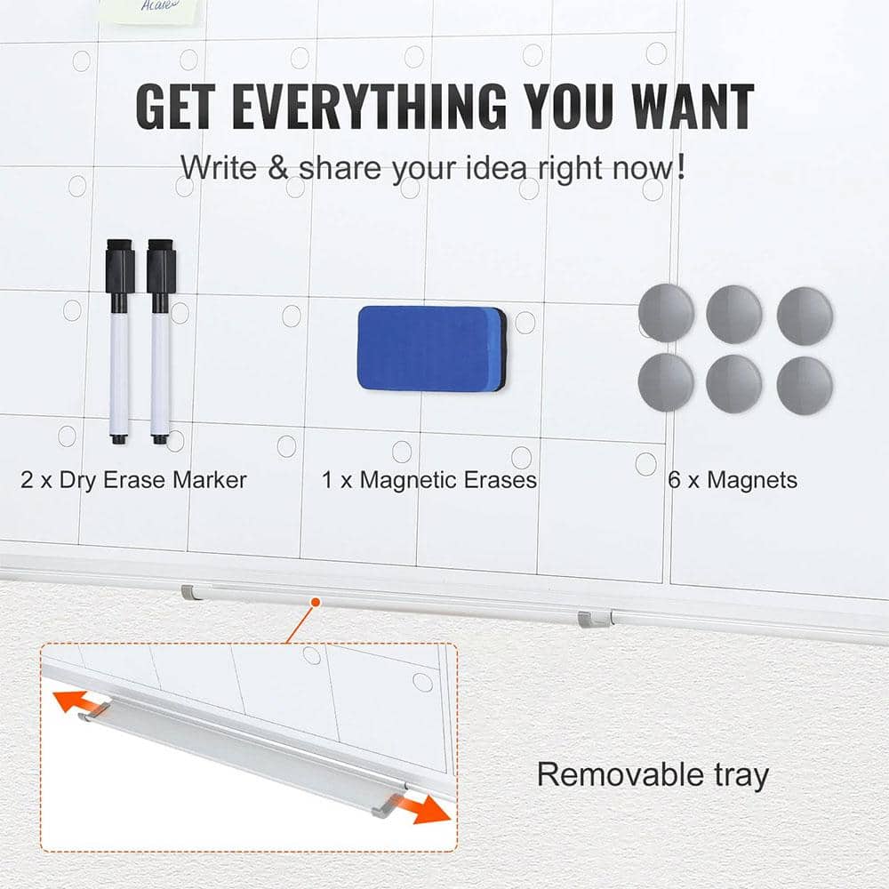 VEVOR 36" x 24" Magnetic Dry Erase Calendar Whiteboard