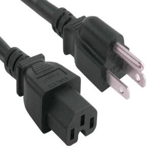 Monoprice 3-Prong Extension Cord - 2 Feet - Black | NEMA 5-15P To NEMA 5-15R, 16AWG, 13A