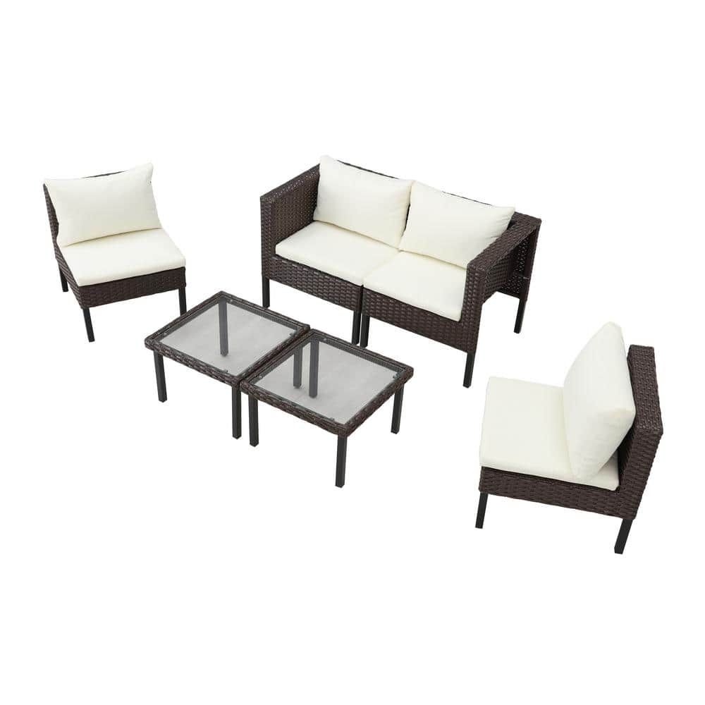 6-Piece Wicker Conversation Set with Beige Cushions price history on PriceWatchPro