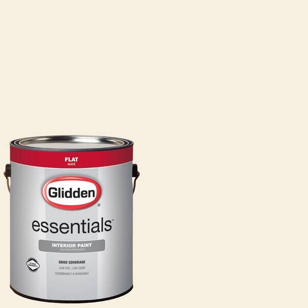Glidden Essentials 1 gal. #HDGY30U Linwood Beach White Flat Interior Paint