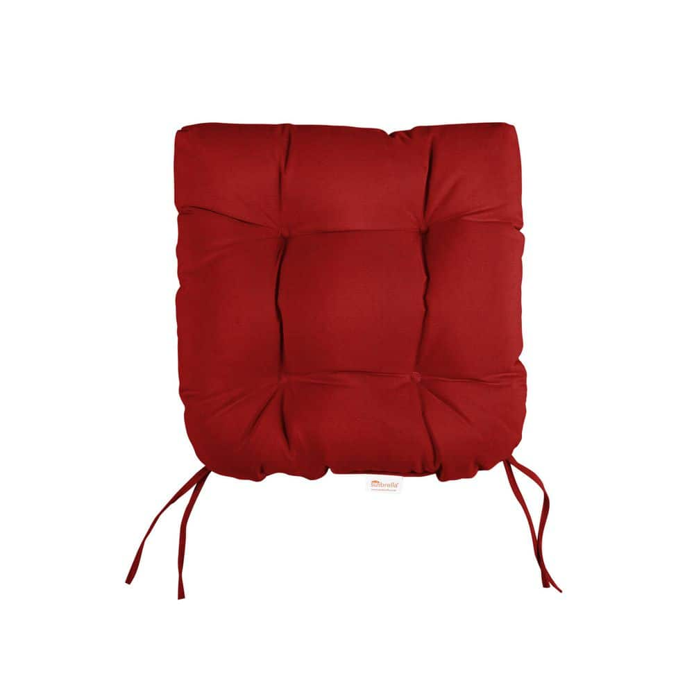 1101Design Sunbrella Canvas Jockey Red Tufted Chair Cushion Round U