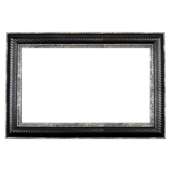MirrorChic Del Mar 72 in. x 36 in. Mirror Frame Kit in Black and Silver