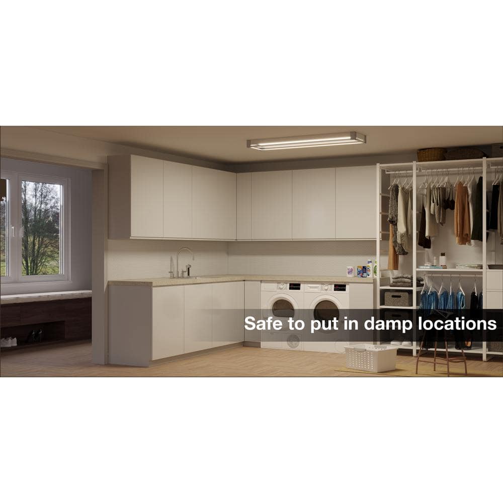 Sebastian 48" Rustic Gray LED Flush Mount Ceiling Light
