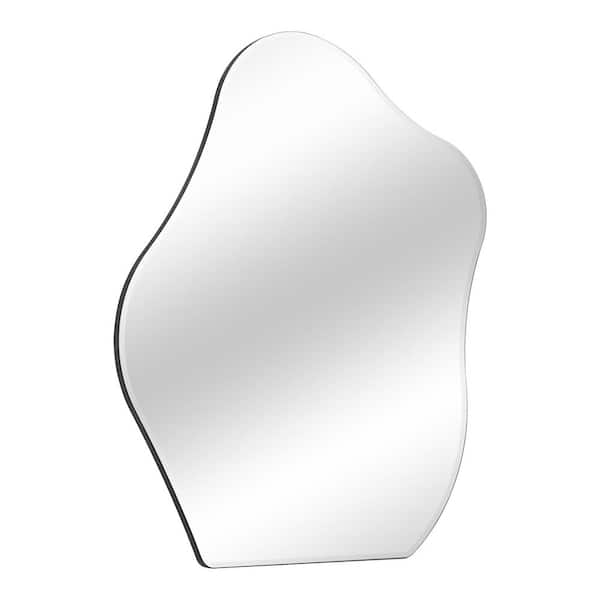 EDGEWOOD 23 in. W x 27.5 in. H Frameless Asymmetrical Bathroom Silver Mirror
