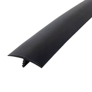 1-1/4 in. Black Flexible Polyethylene Center Barb Hobbyist Pack Bumper Tee Moulding Edging 12 ft. long Coil