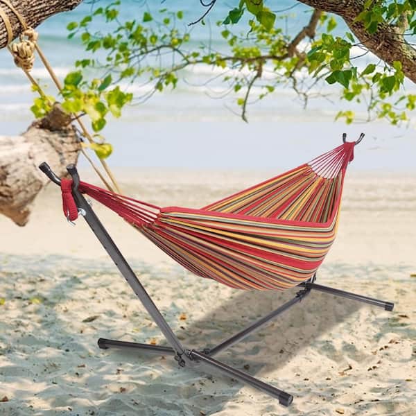 Alpulon 10 ft. 2-Person Cotton Hammock with Stand and Carry