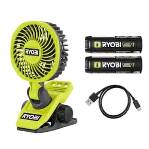 RYOBI USB Lithium Clamp Fan Kit with USB Lithium 2.0 Ah Lithium RYOBI USB Lithium Clamp Fan Kit with USB Lithium 2.0 Ah Lithium