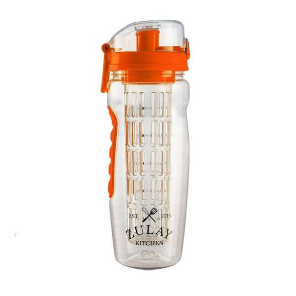 Zulay Kitchen 34 oz. Tritan Plastic Fruit Infuser Water Bottle Sunrise
