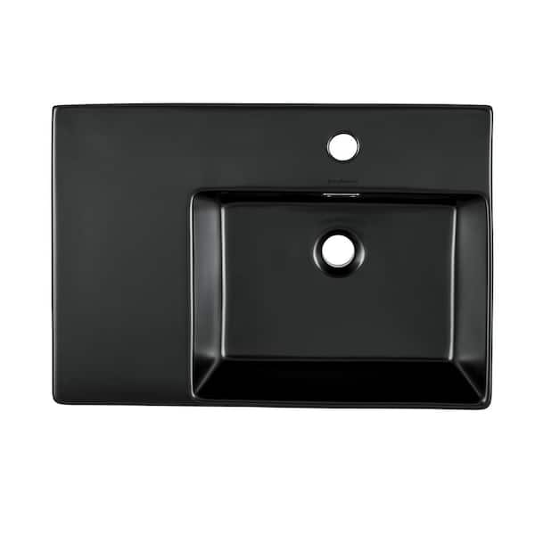 Swiss Madison St. Tropez 24 in. x 18 in. Matte Black Ceramic Wall