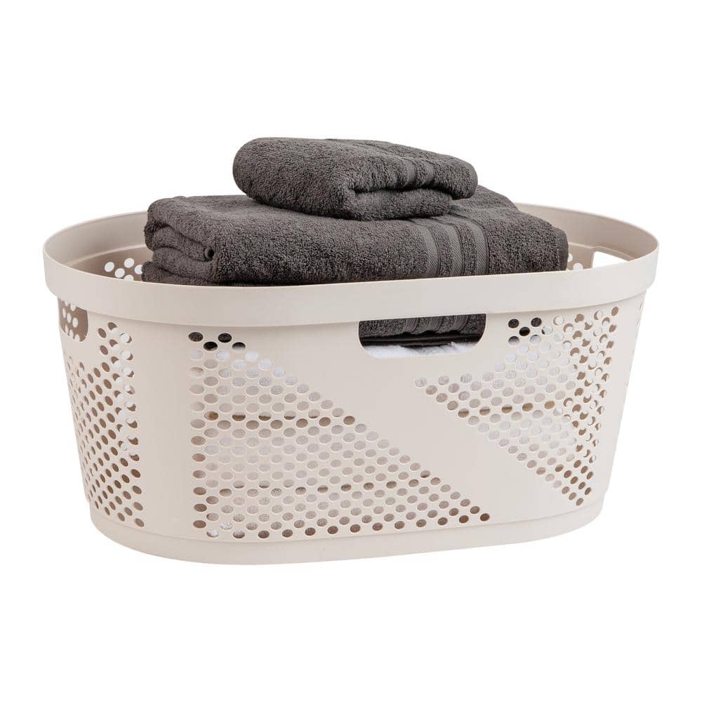 Ivory 10.5 in. H x 14.5 in. W x 23 in. L Plastic Modern 60L Slim Ventilated Rectangle Laundry Room Hamper price history on PriceWatchPro