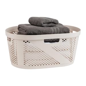 Ivory 10.5 in. H x 14.5 in. W x 23 in. L Plastic 60L Slim Ventilated Rectangle Laundry Basket (Set of 2)