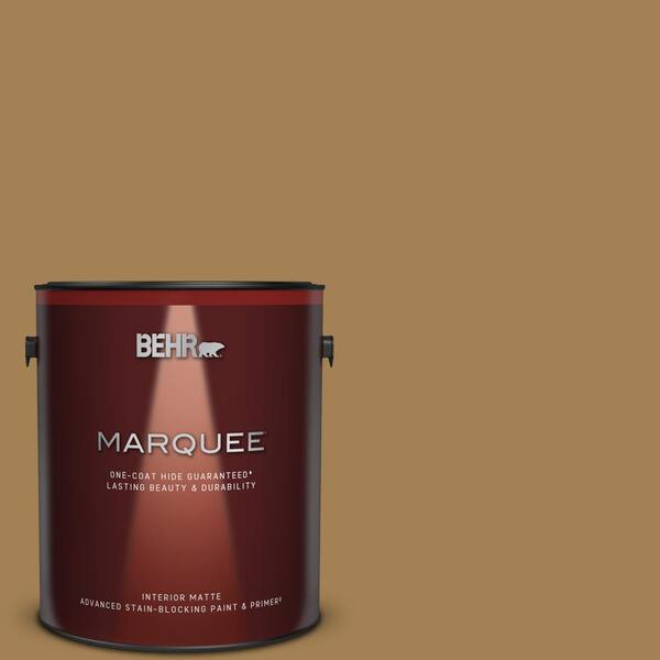BEHR MARQUEE 1 gal. #MQ2-14 Lavish Gold One-Coat Hide Matte Interior Paint & Primer