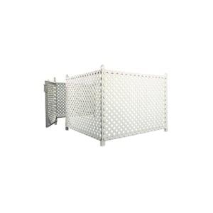 3 ft. x 56 ft. White Plastic Vinyl Lattice Fence Panel/Enclosure Kit with Gate Insert- Soft Surface