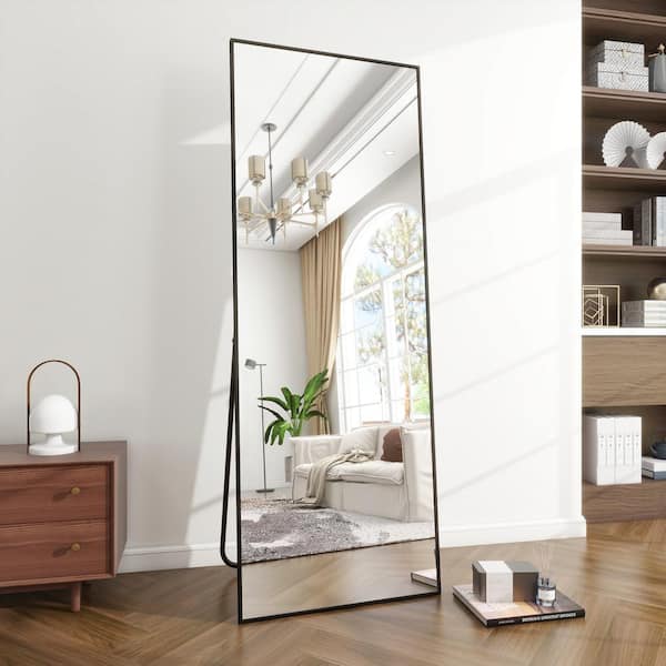 Homcom Full Length Glass Mirror, Freestanding Or Wall Mounted Dress Mirror  For Bedroom, Living Room, Bathroom, Black : Target