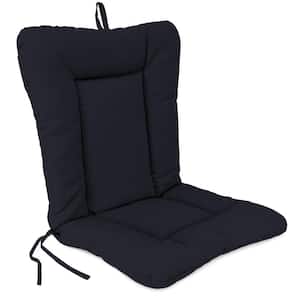 38 in. L x 21 in. W x 3.5 in. T Outdoor Wrought Iron Chair Cushion in Navy