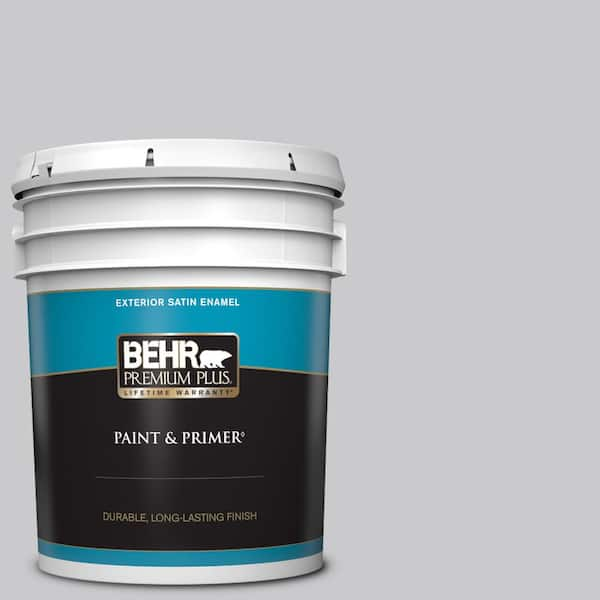 BEHR PREMIUM PLUS 5 gal. #ECC-62-1 Urban Gray Satin Enamel Exterior Paint & Primer